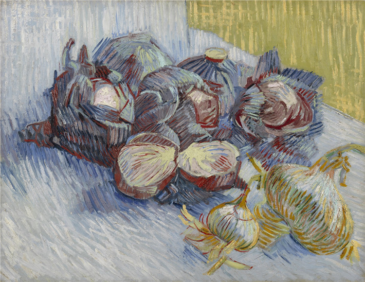 Still Life With Red Cabbages And Onions